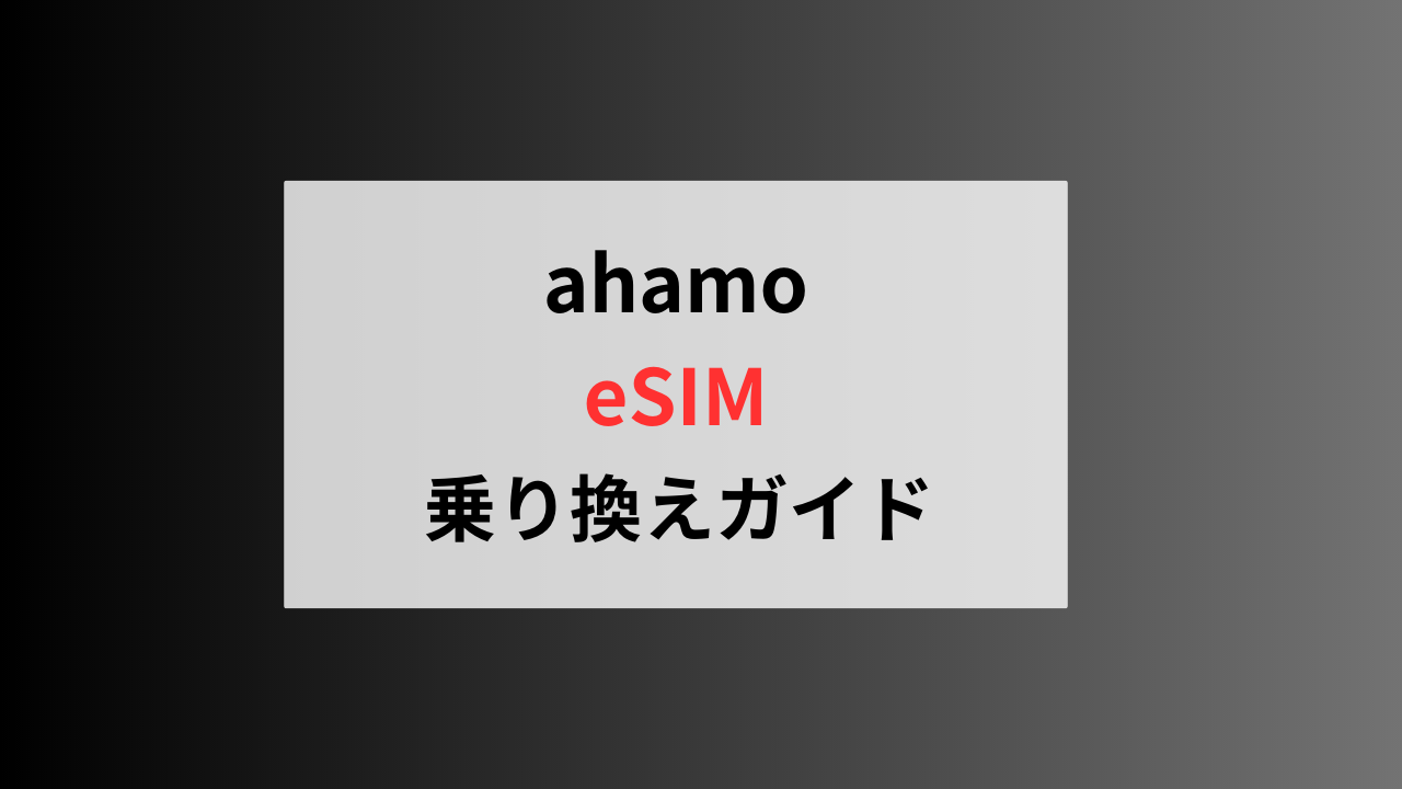 ahamoのeSIM即日開通までの流れ