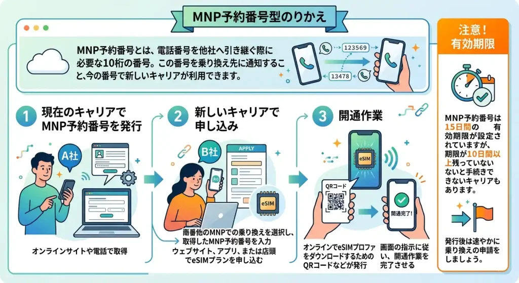 MNP予約番号発行型の乗り換え方法