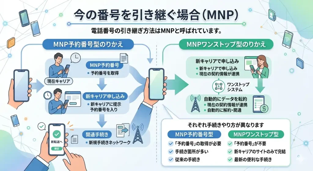 MNP乗り換えに伴うeSIM切替方法は2パターン